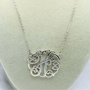 Monogram Initial “H” Silver Tone Necklace